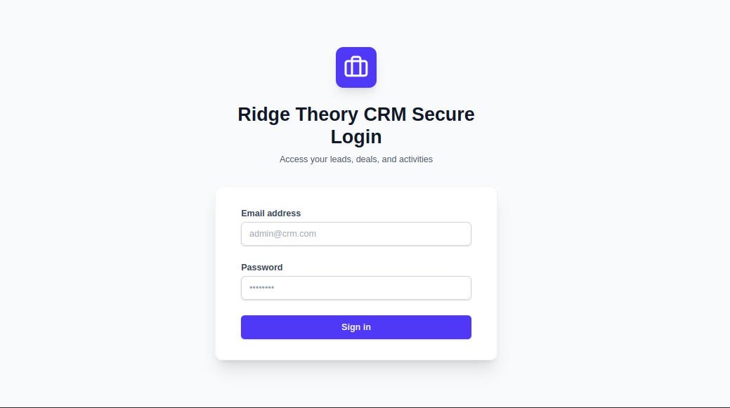 Ridge Theory CRM